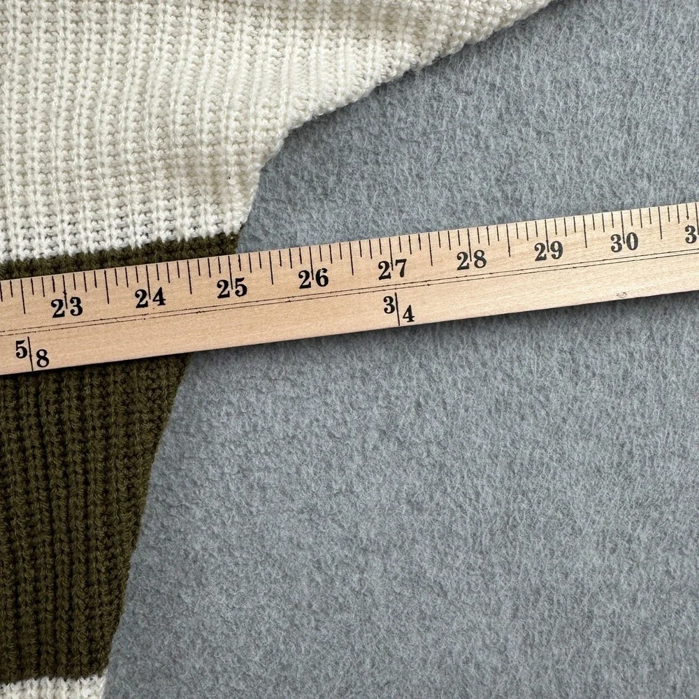 Love Change Cardigan Women's XL‎ Olive White Striped Batwing Knit Sweater Casual